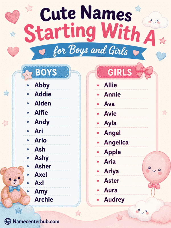 Cute Names Starting With A for Boys and Girls