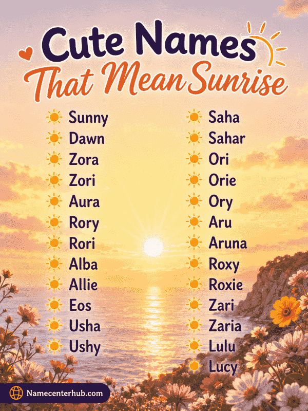Cute Names That Mean Sunrise