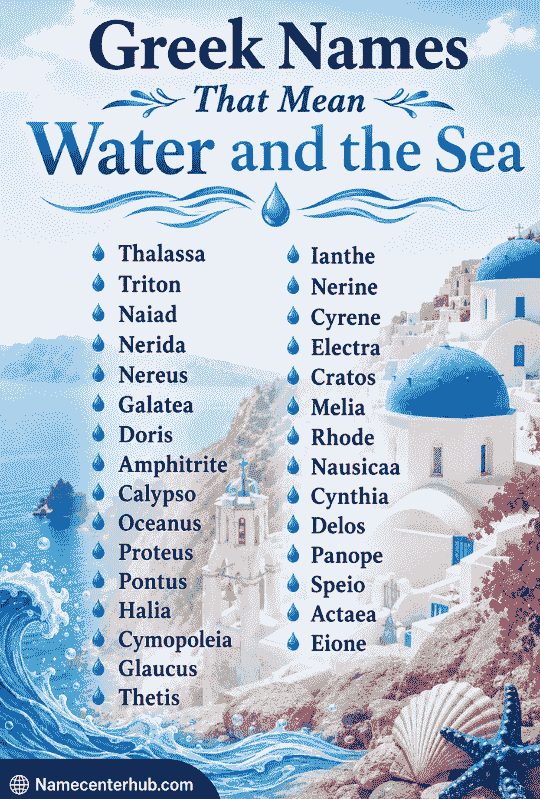 Greek Names That Mean Water and the Sea