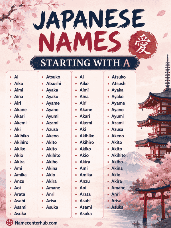 Japanese Names Starting With A