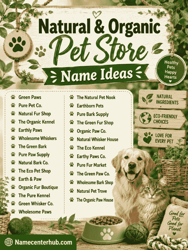 Natural & Organic Pet Store Name Ideas