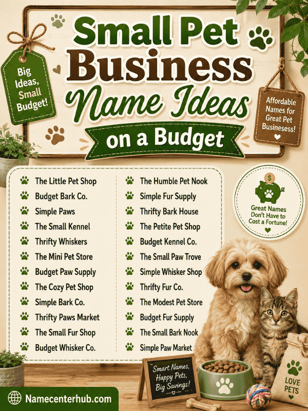 Small Pet Business Name Ideas on a Budget